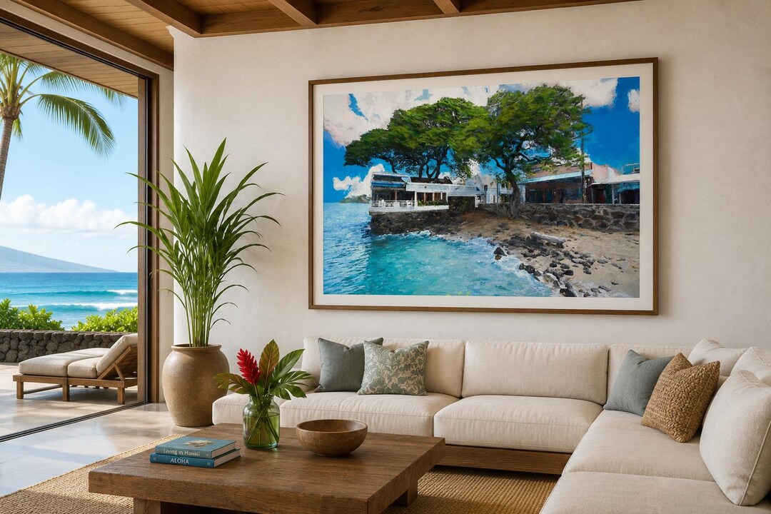 Lahaina, Hawaii Front Street Painting Print Poster Canvas or Paper