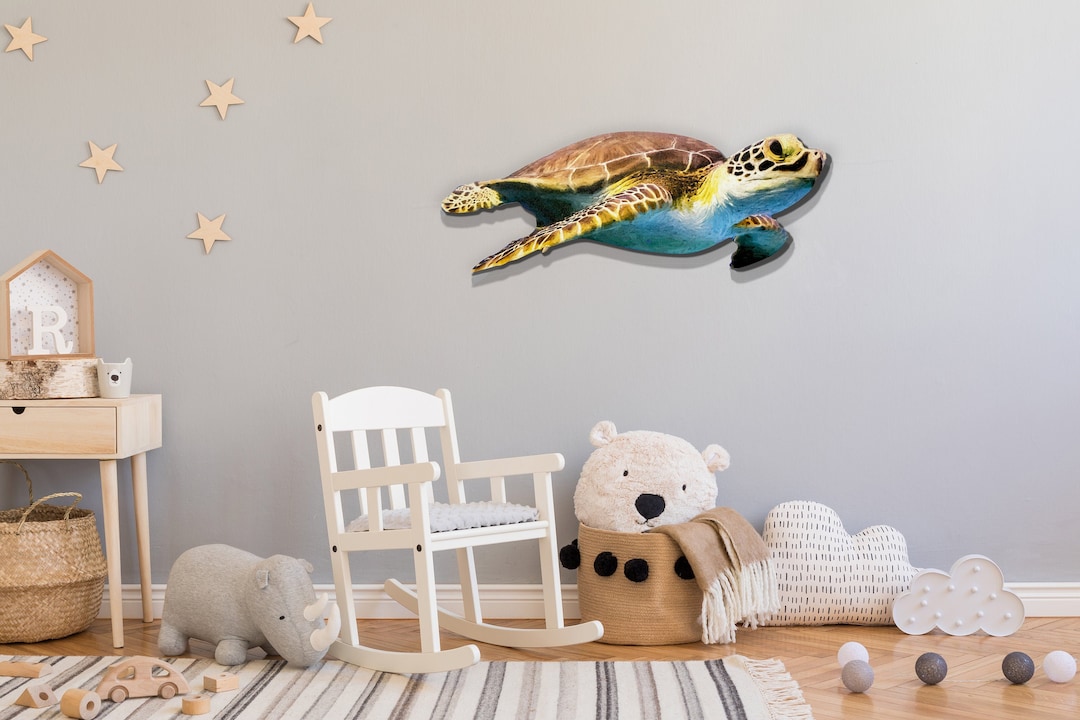 Wood Turtle Wall Art Wood Cut Out Kids Room Decor Wall Garage Decor