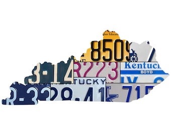 KENTUCKY License Plate Plasma Cut Map Sign, Bluegrass State Sign Garage Art Plasma Cut Rustic Sign Patriotic Sign Holiday Gift