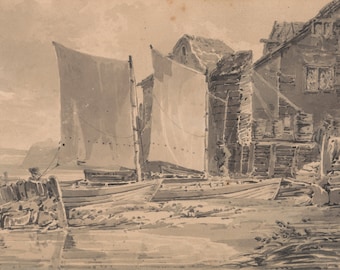 Fischers Cottage in Dover von Joseph Mallord William Turner Druck Original Künstler Gemälde Reproduktion Ölgemälde Hochwertige Gemälde