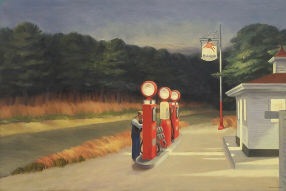 1940 GAS Painting by Edward Hopper Poster Reprint American Painter