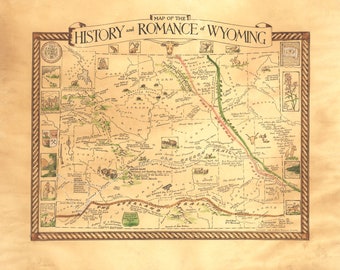 pillows /& cards etc in aqua WYOMING MAP Print lovely wedding map art Instant Download printable vintage map for framing totes