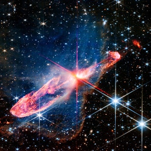 Infrarot-aktive Sterne James Webb Tieffeld-Weltraumteleskop NASA Weltraum-Druck Galaxie Kosmische Weltraumerkundung Detailliertes Leinwanddruck-Poster