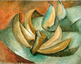 Cinco plátanos y dos peras de Georges Braque 1908 Reproducción de impresión, Arte de pared Pintura famosa Pintura al óleo Póster Lienzo Impresión de papel