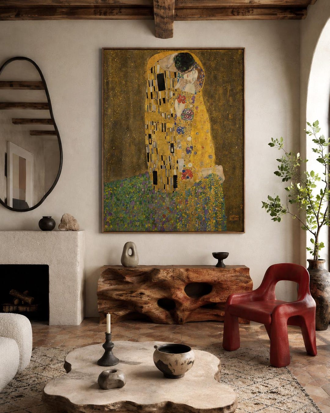 The Kiss by Gustav Klimt Reproduction Print Canvas Paper Print Oil ...
