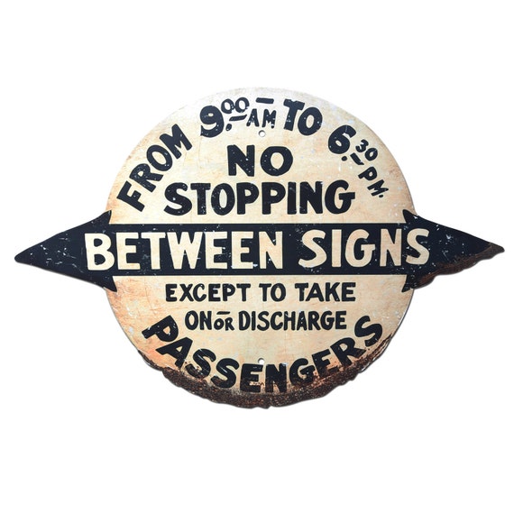 ヴィンテージ駐車禁止標識、アンティーク駐車禁止標識、ビジネス看板