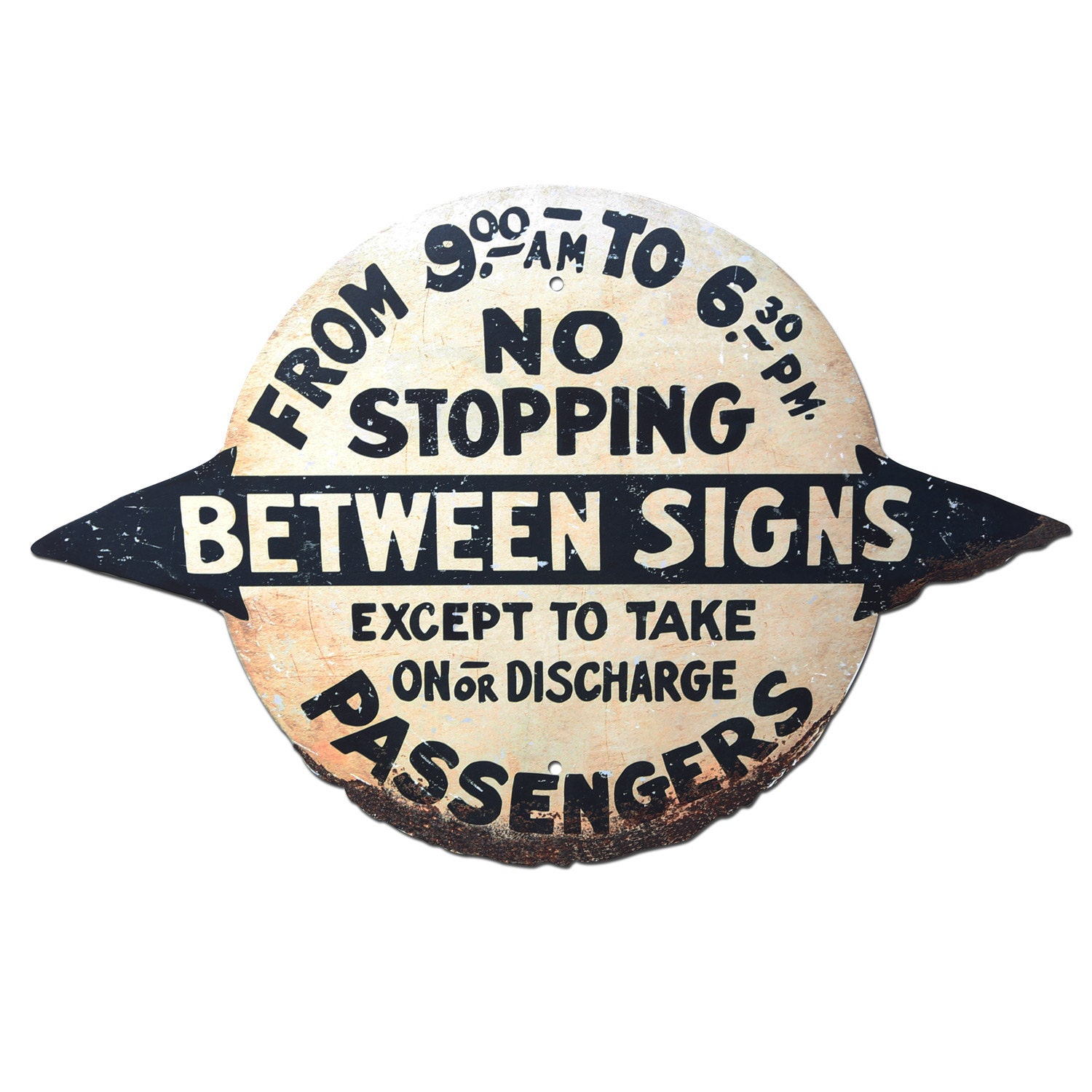 Vintage No Parking Sign, Antique No Parking Sign Business Sign