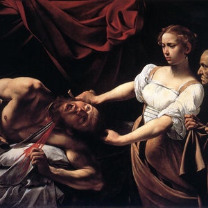 Judith Decapitando Holofernes - Caravaggio Print Reproduction Wall Art Canvas Art Paper Print Art Poster Renoir Art Oil Painting Canvas Print
