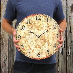 Vintage Rustic Antique Clock Working Clock Rustic Home Decor Large Wall Clock Farmhouse Clock Handmade Tethered Clock Unique Distressed