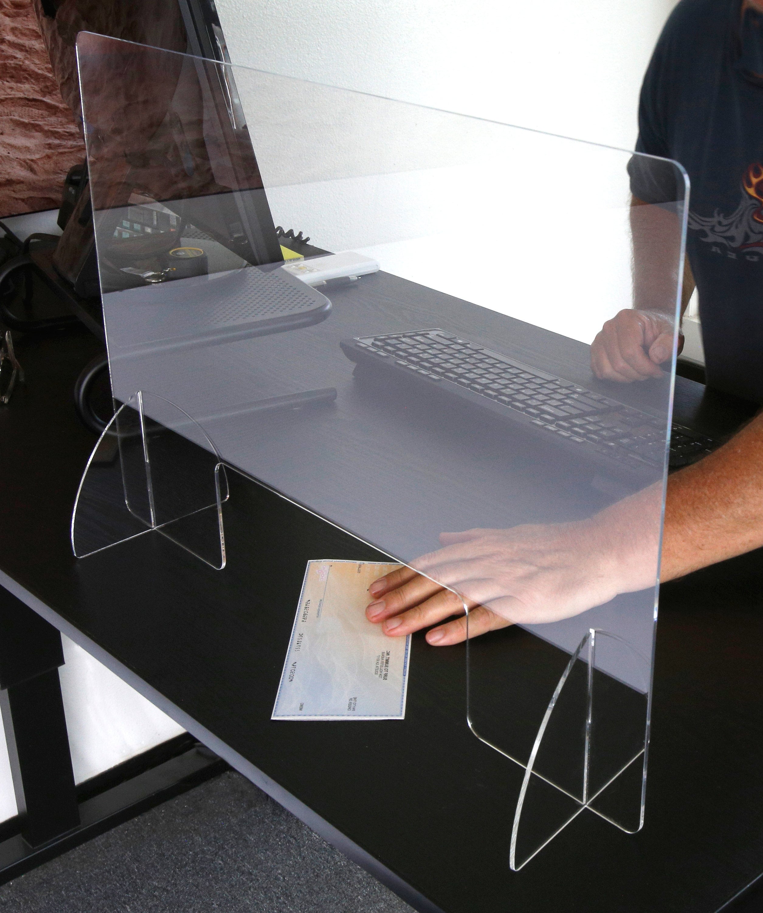 Acrylic Sneeze Guard Desk Shield Plexiglass Shield Face Etsy UK