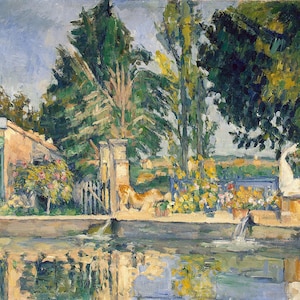 Le Bassin du Jas de Bouffan Paul Cezanne pintura famoso cartel artista francés impresión, pintura famosa de Francia para la decoración del hogar arte de la pared