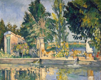 Le Bassin du Jas de Bouffan Paul Cezanne Painting Famous Poster French Artist Print, France Famous Painting for Home Décor Wall Art
