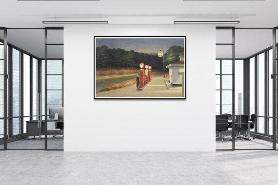 1940 GAS Painting by Edward Hopper Poster Reprint American Painter