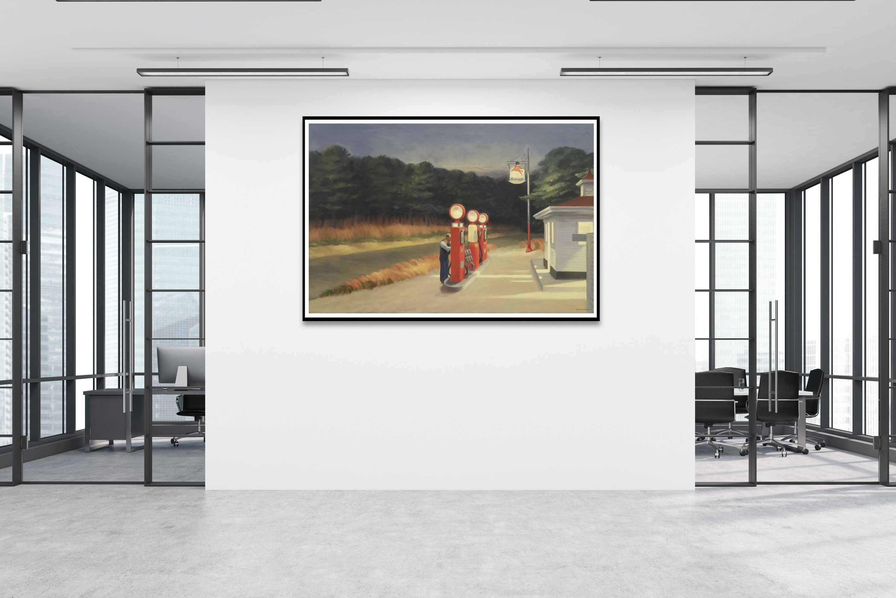 1940 GAS Painting by Edward Hopper Poster Reprint American Painter