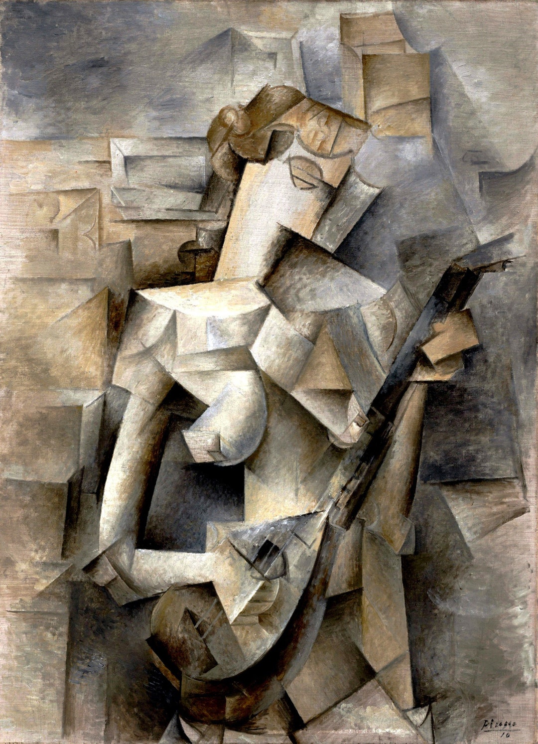 Pablo Picasso アクリル・ガッシュ作品 Girl With a Mandolin by Pablo Picasso Abstract Art