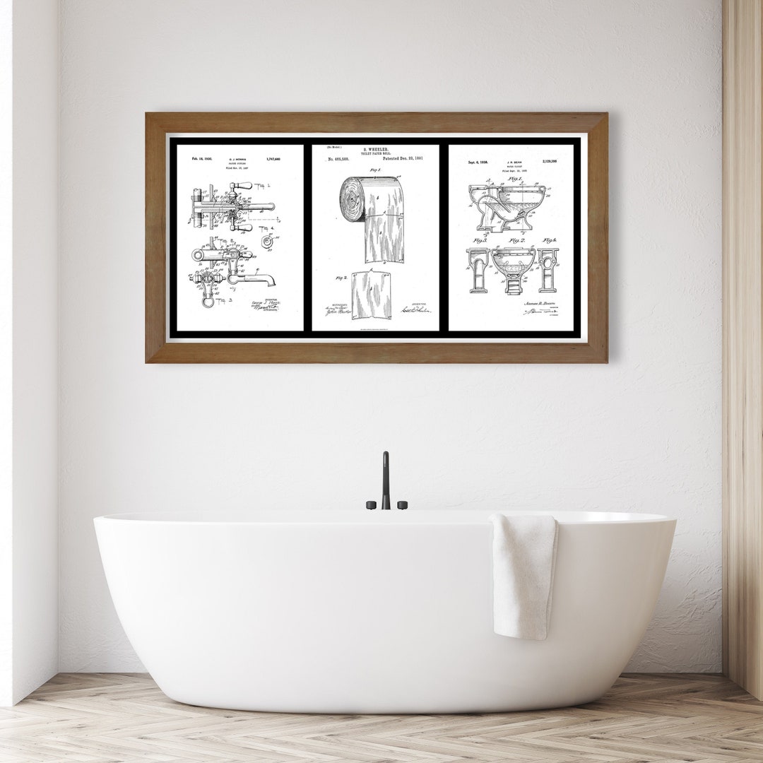 Toilet Paper Patent Print. Toilet Paper Poster. Bathroom Vintage Art ...