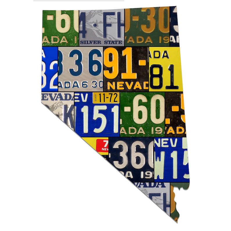NEVADA Placa de licencia Plasma corte mapa signo el silver Etsy España
