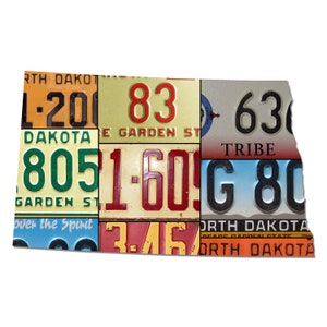 NORTH DAKOTA Nummernschild Plasma geschnitten Dibond Karte Zeichen, Frieden Garten Zustand, Garage Kunst Plasma geschnitten rustikale Zeichen patriotischen Zeichen Urlaub Geschenk