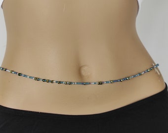 Multi Bead Waist Chain with Clasp, Adjustable Belly Jewelry, Bead Chain, Belly Beads, Waist Accent, Body Jewelry, Body Beads, Body Chain