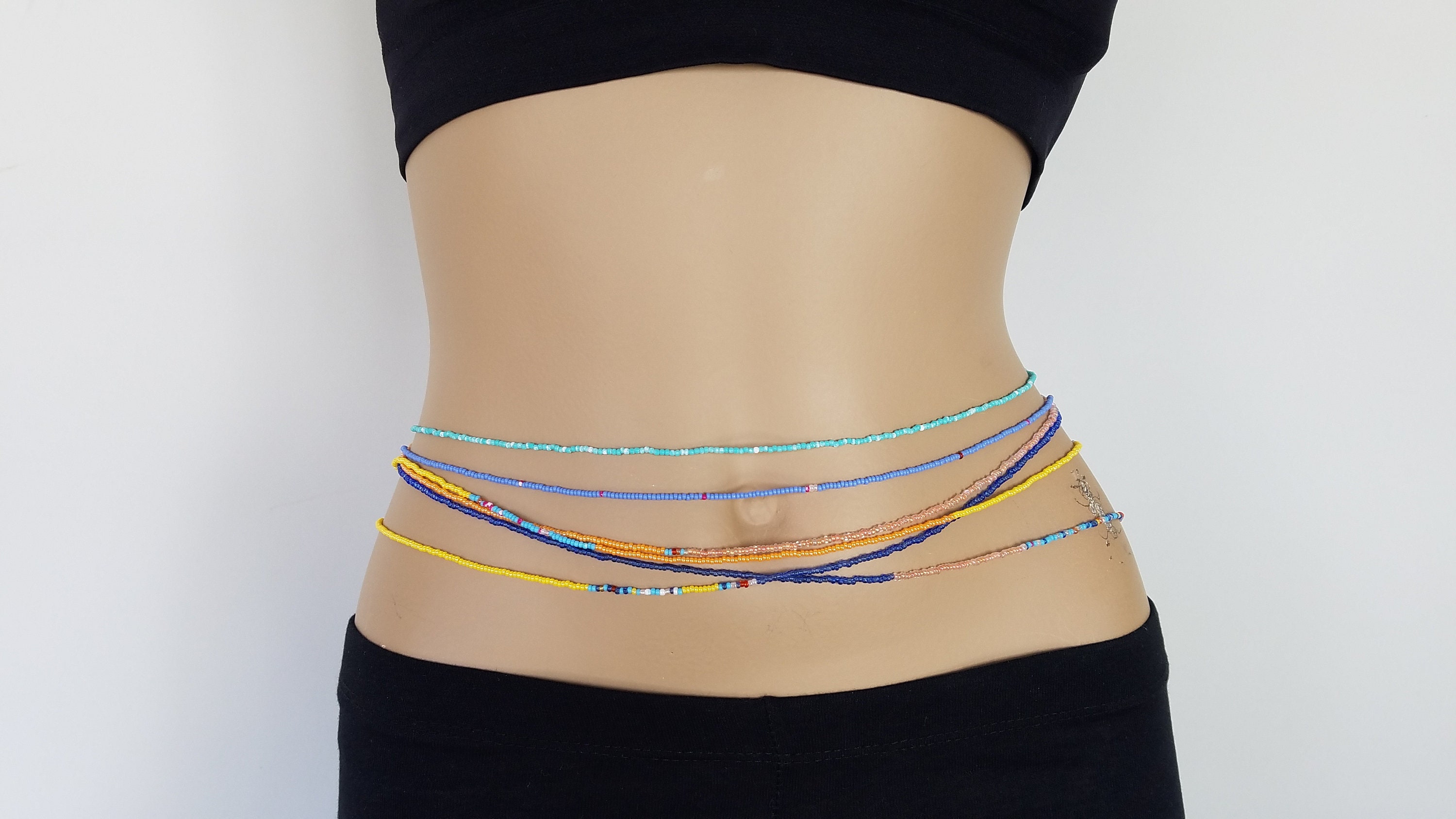 Dropship 40Pcs African Waist Beads Chain Layered Belly Body Chain