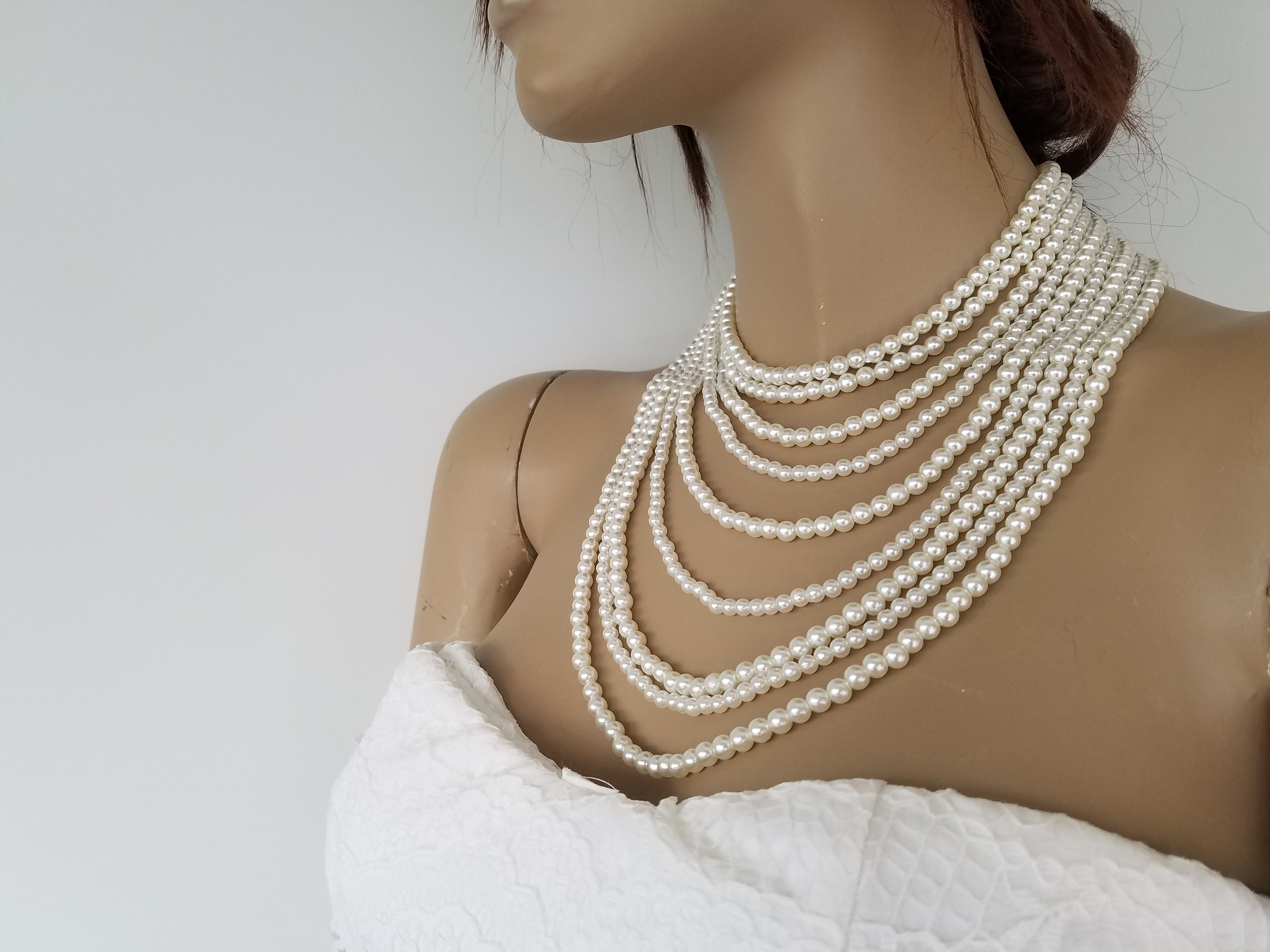 Double strand shop pearl choker