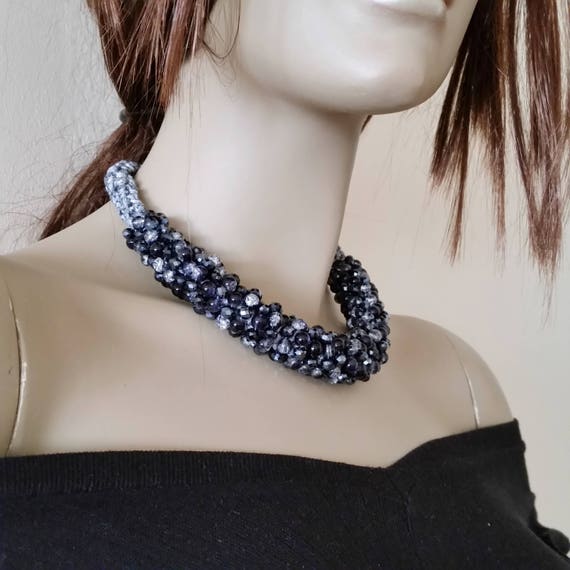 Items similar to Beaded Cord Rope Necklace Anniversary Gift Women Gifts