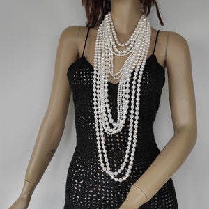 Multi Strand Pearl  Necklace: Beaded Statement Jewelry
