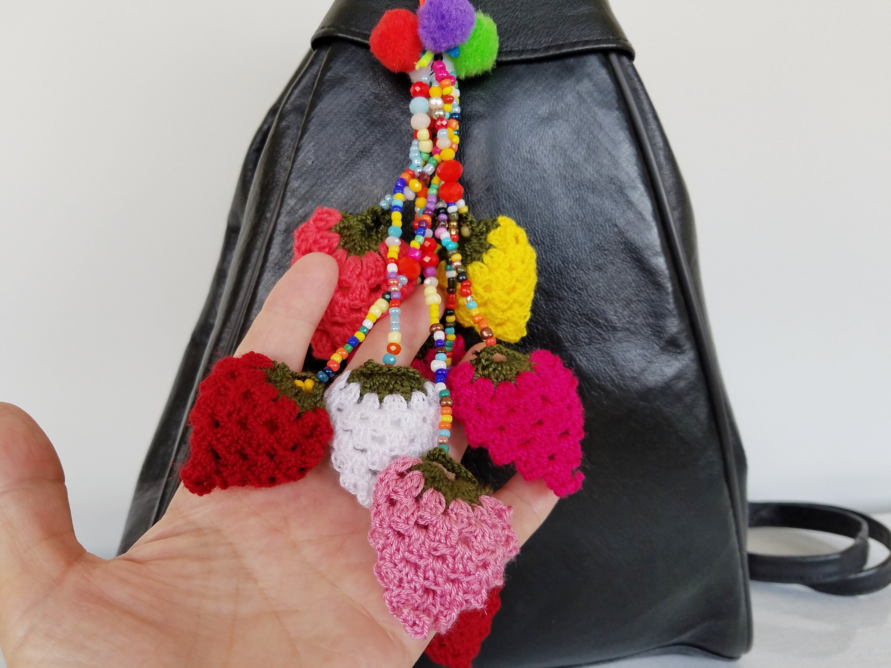 crochet strawberry bag