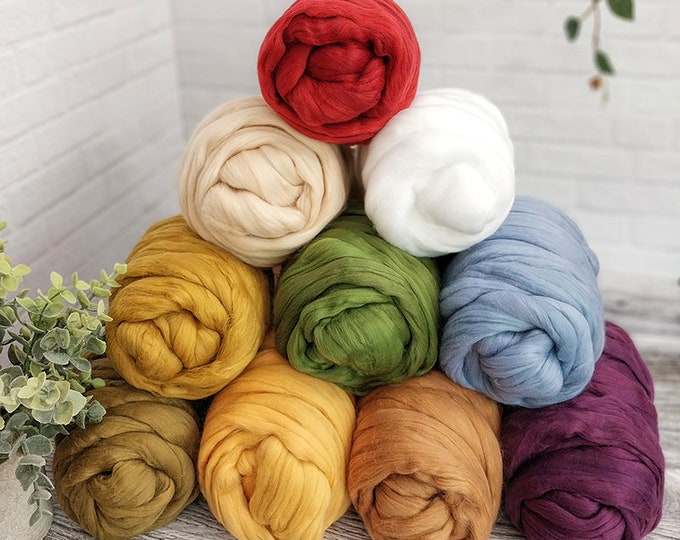 GANXXET Vegan Roving Wool Vegan Wool 100g / Jumbo Roving / 100 Bio