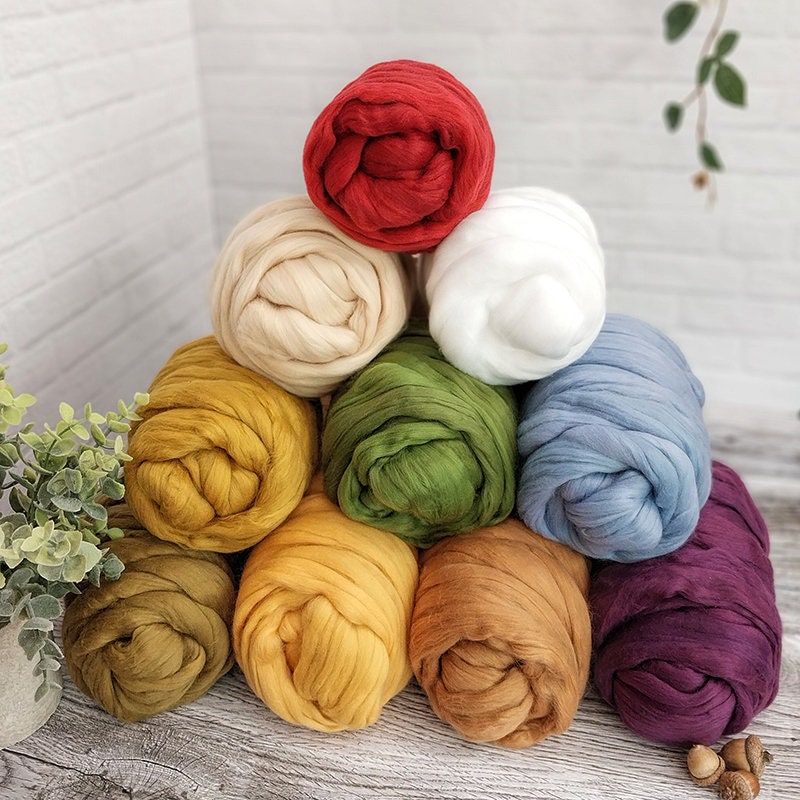 8Colors 55g Colored Needle Felting Wool Fibre Wool Yarn Roving For Needle  Felting Hand Spinning(gray)