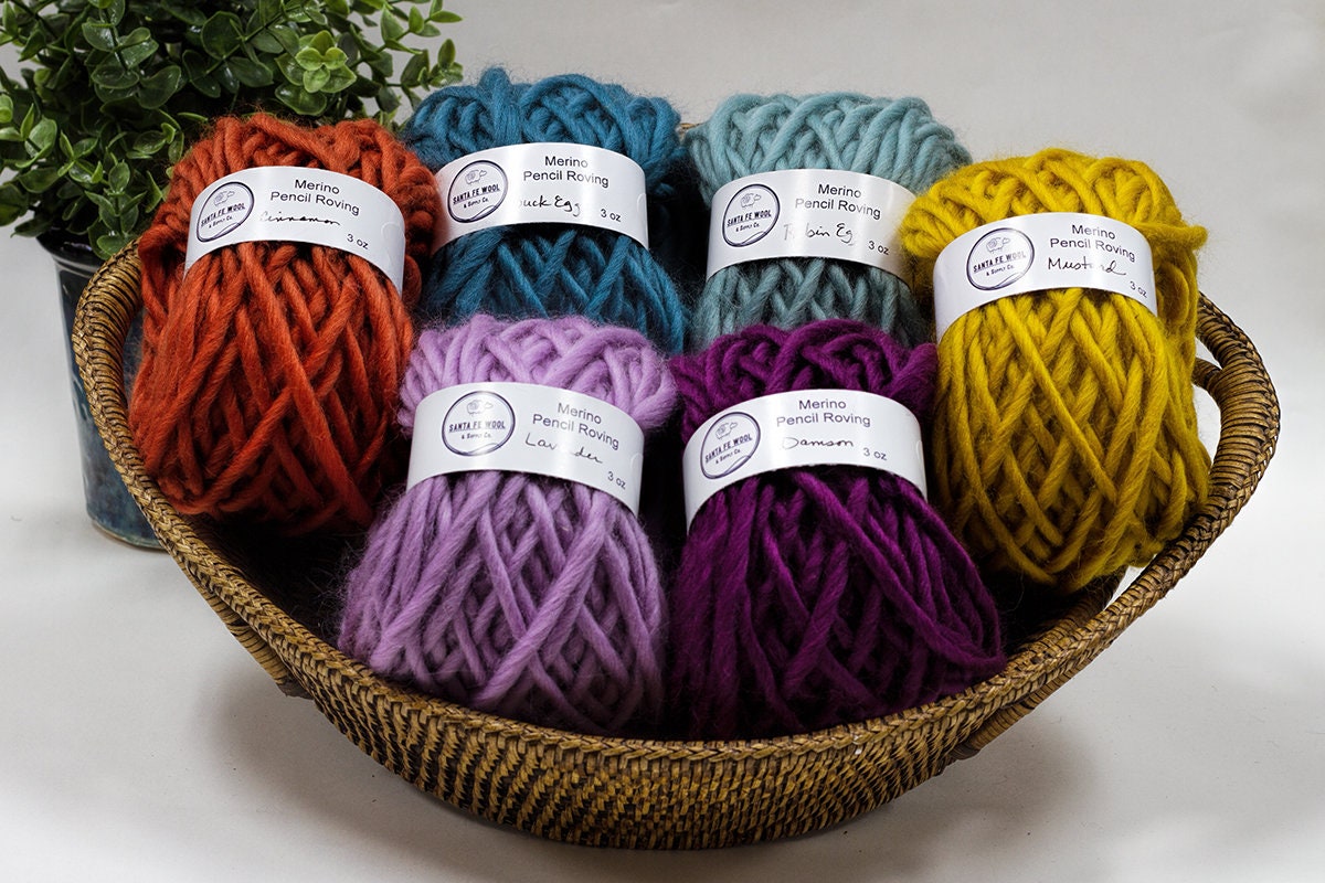 White, Ethical Merino Wool Super Chunky Bulky Yarn, Pencil Roving, 3oz ...