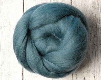 Ethical Merino 4 oz, 23 micron, Combed Wool Top Roving Fiber for Felting, Nuno, Weaving, Spinning, from Non-mulesed sheep, teal Duck Egg