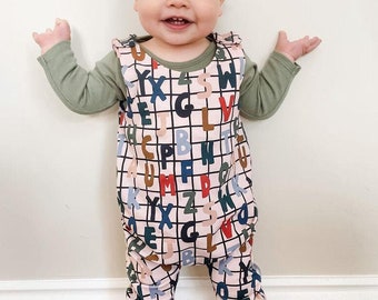 NEW! Alphabet Romper, Baby romper, Toddler Romper, Cute Baby Outfit, 0-4 Years, Baby Boy Clothes, Baby Girl Clothes, Unisex Baby Clothes