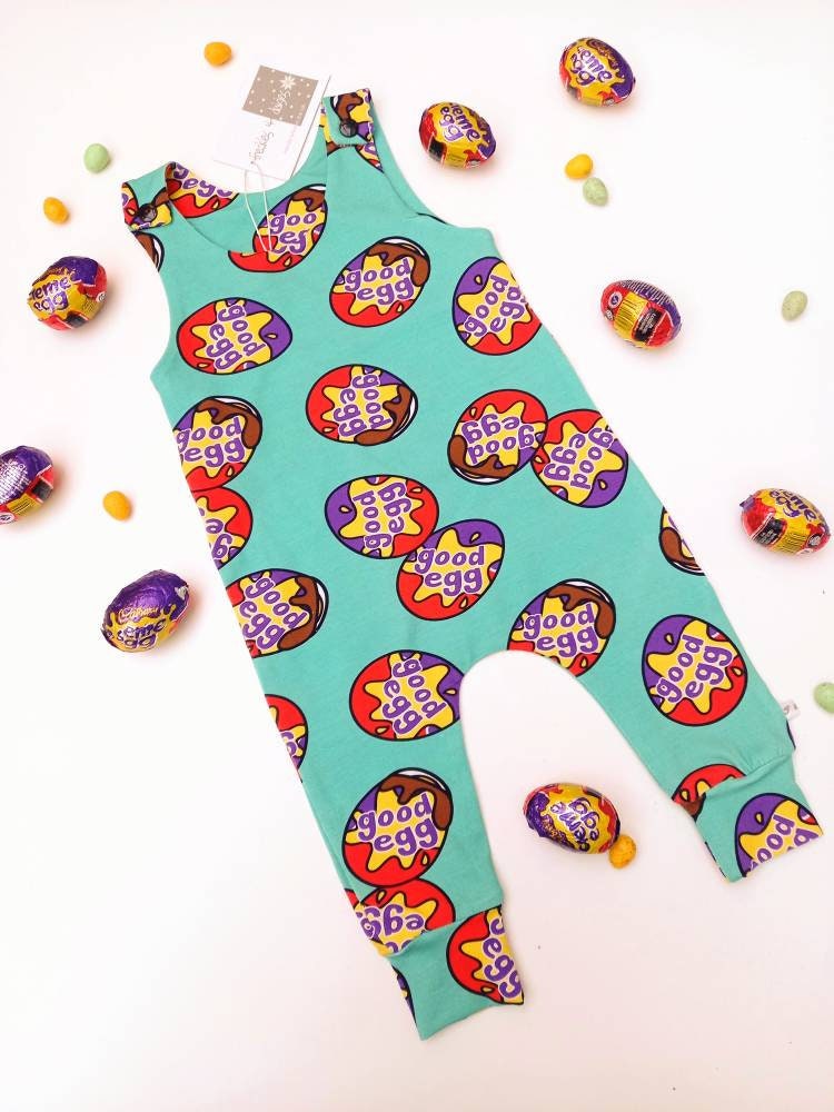 Easter Good Egg Romper, unisex baby romper, Toddler harem romper, bab…