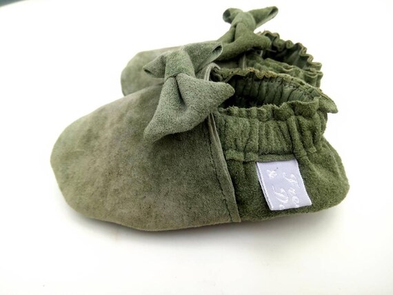 suede baby booties