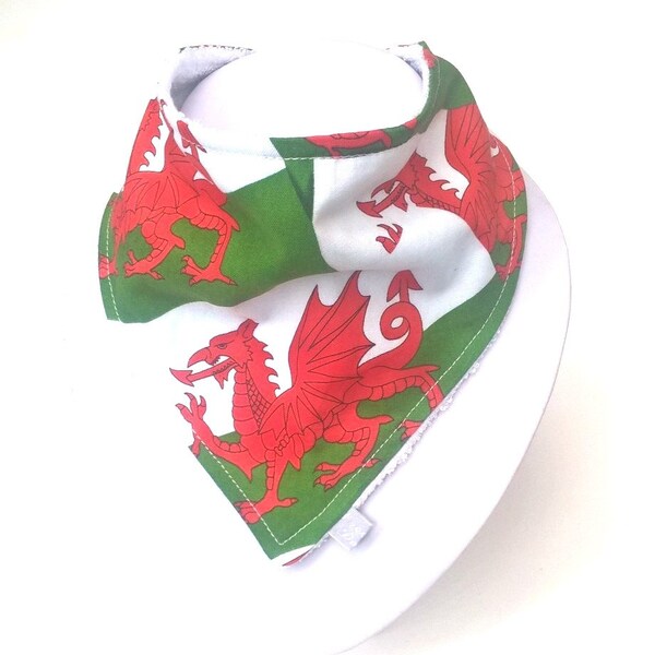 Wales Baby Bandana Bib dragon Print Dribble Bib, Eisteddfod, six nations rugby