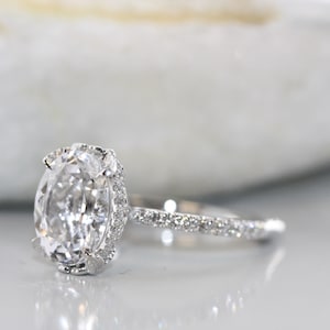 IGI Certified Oval Diamond Engagement Ring in 14k Euro Style Shank Diamond Ring Vintage Inspired Design