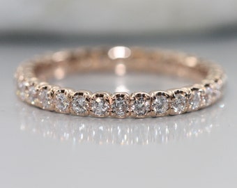 Eternity Band in 14K Rose Gold Full Diamond Eternity Band Diamond Anniversary Ring