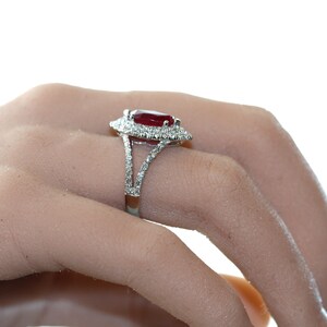 Marquise Ruby and Split Diamond Ring Shank Custom Made Natural GIA ...