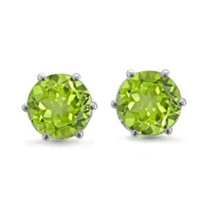 Peridot Stud Earrings - August Birthstone Gold Earrings