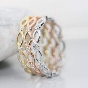 Infinity Diamond Ring in 14K White Gold