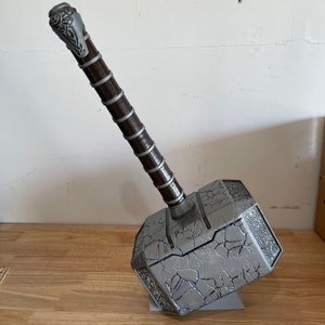 3D Printed Cracked Mjolnir: Battle-Worn Thor Hammer, Cosplay Prop
