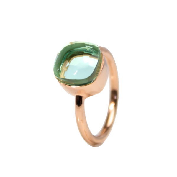 Small aquamarine ring - Simple aquamarine quartz stack ring - Small stackable ring - Mint green ring - March gemstone - Aquamarine ring