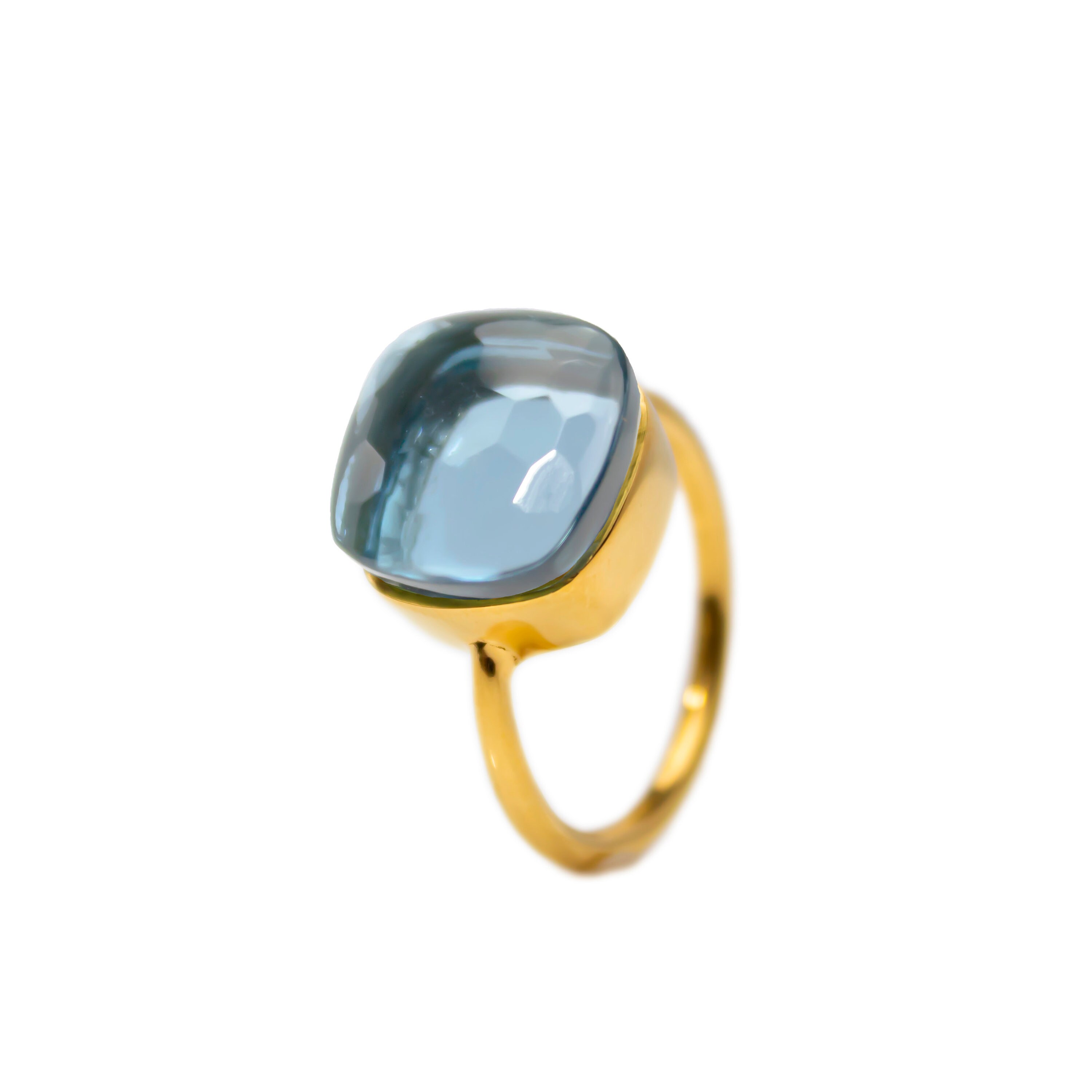 London Blue Topaz Ring Large Blue Gemstone Ring London - Etsy Canada