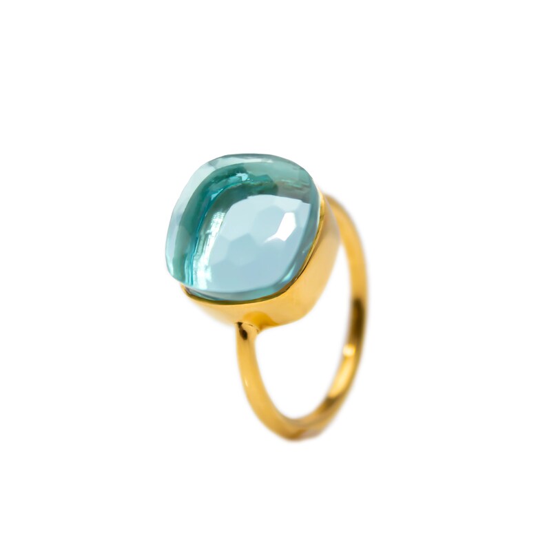 Sky Blue Topaz Ring Large Simple Topaz Ring Elegant Topaz | Etsy