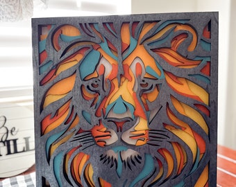 Lion Multilayered 3D Wall Art