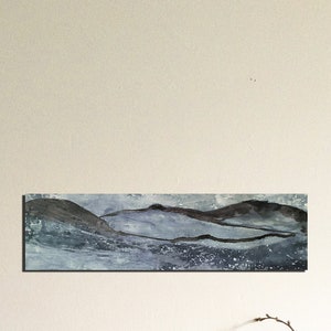 Pintura original, paisaje de nieve, tintas sobre papel, arte contemporáneo, arte abstracto