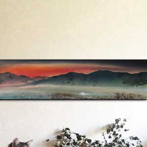 Paisaje de los Vosgos en invierno tintas de pintura originales sobre lienzo