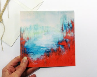 Fine art greeting card from an original painting, water landscape.