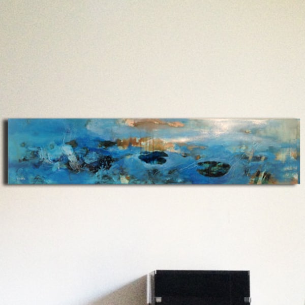 Water landscape original abstract painting "Waterlily"